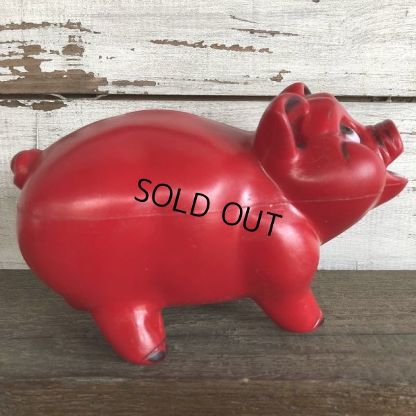 画像3: Vintage Plastic Piggy Bank Red (J954)