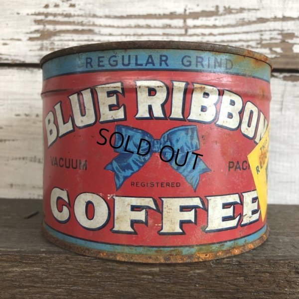画像1: Vintage Blue Ribbon Coffee Can (J958)