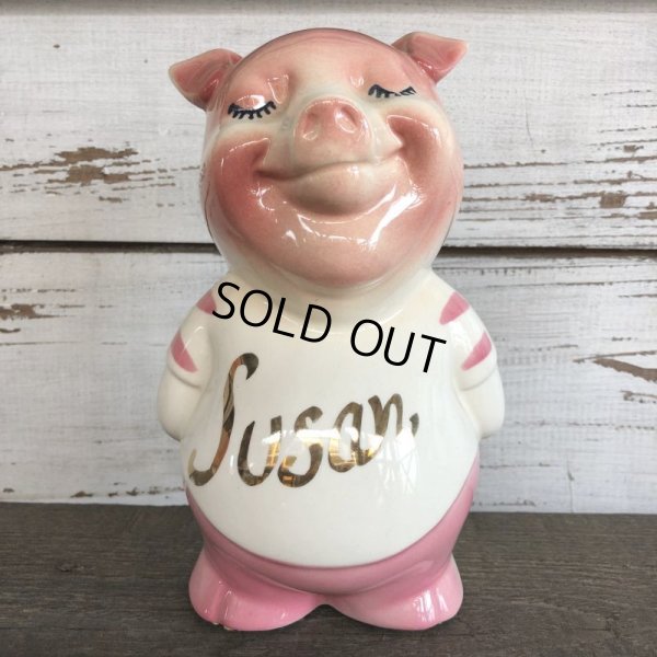 画像1: Vintage Ceramic Piggy Bank Susan (J956)