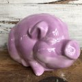 Vintage Ceramic Piggy Bank Pink (J952)