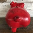 画像4: Vintage Plastic Piggy Bank Red (J954)