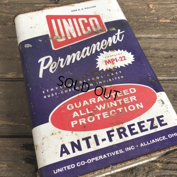 画像7: Vintage Oil Can UNICO Antifreeze One U.S. Gallon (J951)