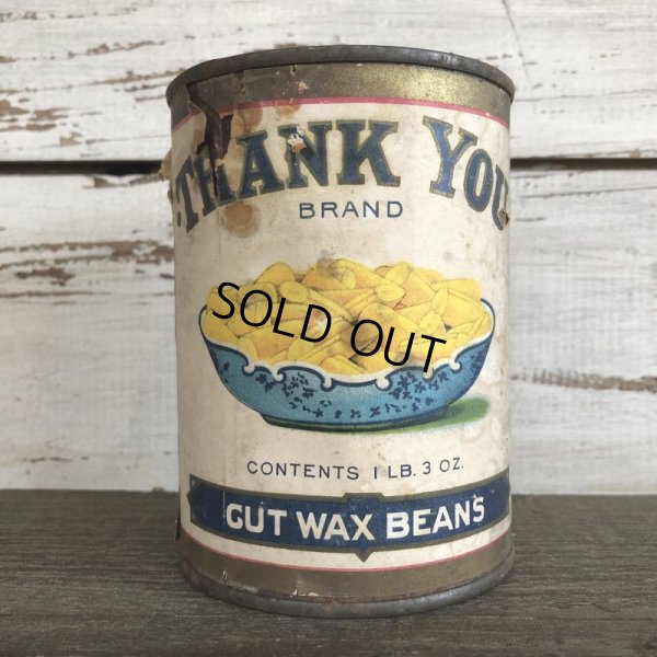 画像1: Vintage Thank You Brand Cut Wax Beans Can (J956) 