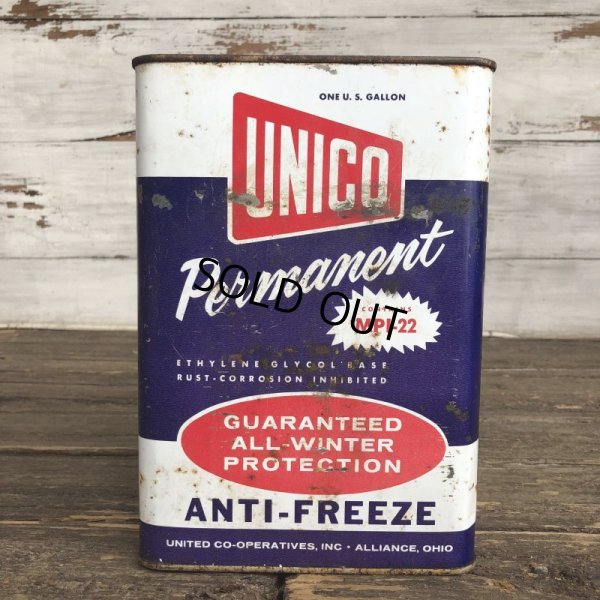 画像1: Vintage Oil Can UNICO Antifreeze One U.S. Gallon (J951) 