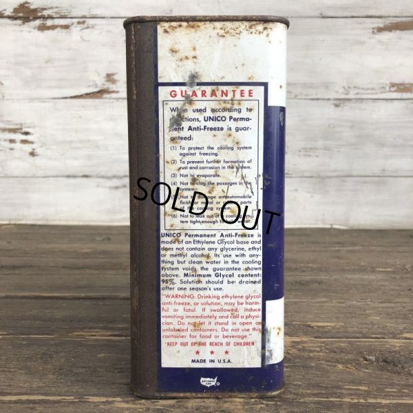 画像2: Vintage Oil Can UNICO Antifreeze One U.S. Gallon (J951) 