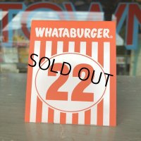 Whataburger Stores Ordering Table Tent #22 (J962) 