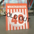 Whataburger Stores Ordering Table Tent #40 (J964) 