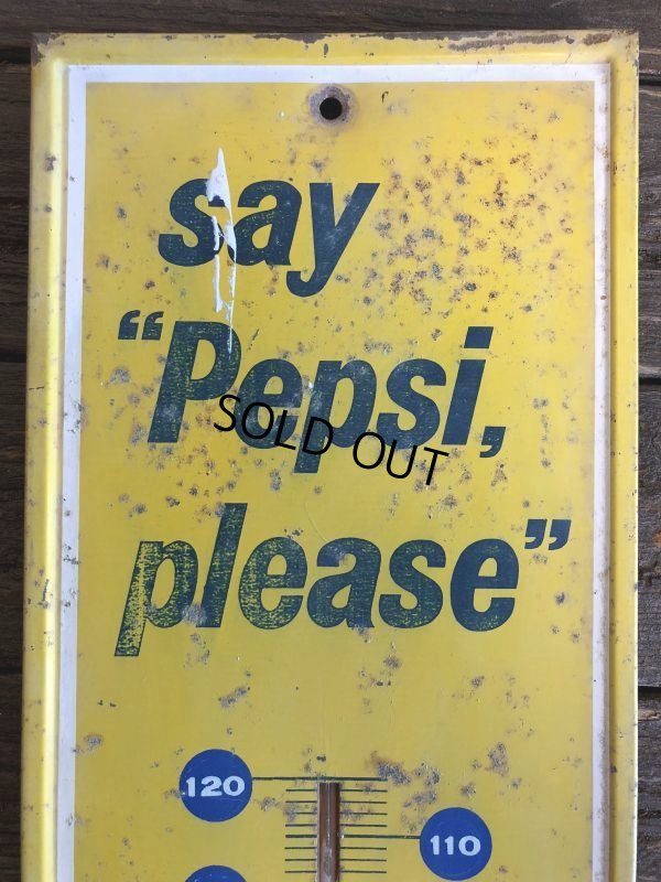 画像4: 60s Vintage Pepsi Thermometer Sign SAY PEPSI PLEASE (J969)