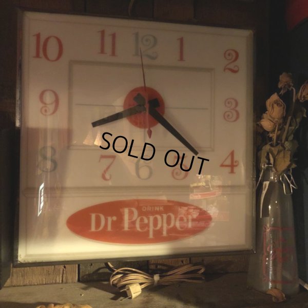 画像1: Vintage Dr Pepper Lighted Sign Pam Clock (J971)