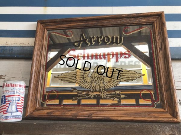 画像8: Vintage ARROW SCHNAPPS Pub BAR Wooden Mirror (J975)
