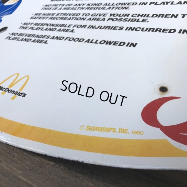 画像7: 80s Vintage McDonalds Playland Regulations sign (S027)