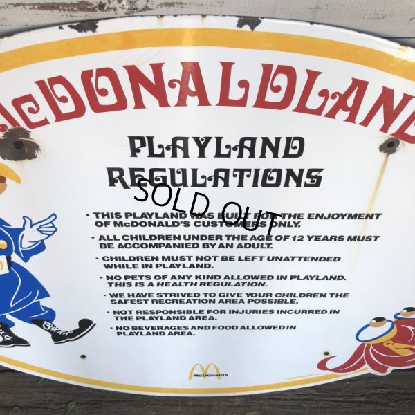 画像5: 80s Vintage McDonalds Playland Regulations sign (S027)