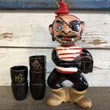 Vinatge Pirate Decanter & Shot Glass Set (S033)