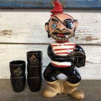 Vinatge Pirate Decanter & Shot Glass Set (S033)