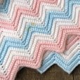 画像3: Vintage U.S.A Baby Knit Blanket Rug 73x98 cm (S073)  (3)