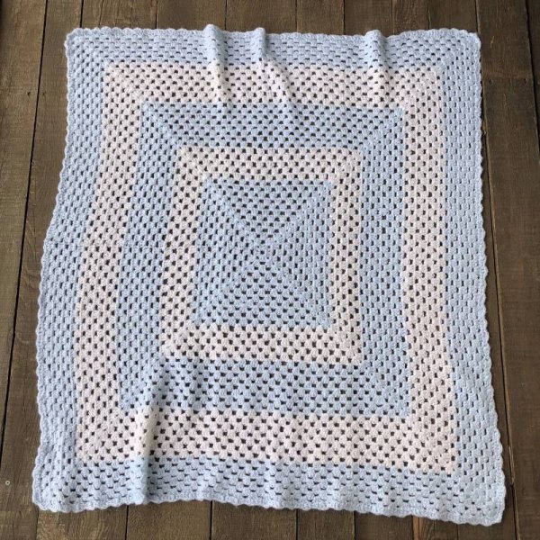 画像4: Vintage U.S.A Baby Knit Blanket Rug 100x90 cm (S071) 
