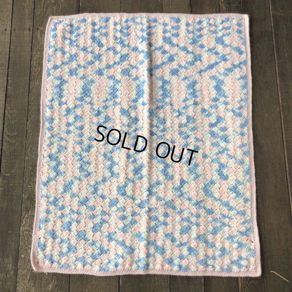 画像4: Vintage U.S.A Baby Knit Blanket Rug 90x70 cm (S078) 