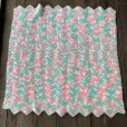 画像4: Vintage U.S.A Baby Knit Blanket Rug 100x90 cm (S075)  (4)