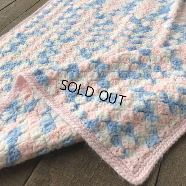 画像3: Vintage U.S.A Baby Knit Blanket Rug 90x70 cm (S078) 