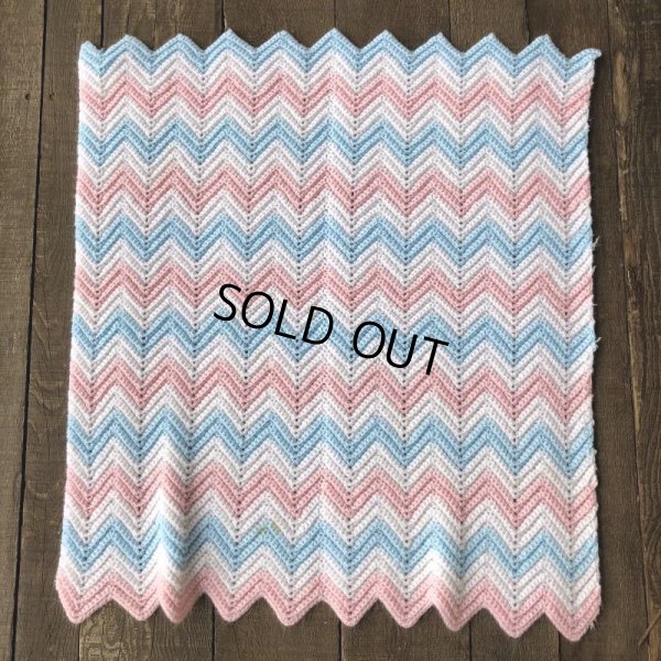 画像5: Vintage U.S.A Baby Knit Blanket Rug 73x98 cm (S073) 