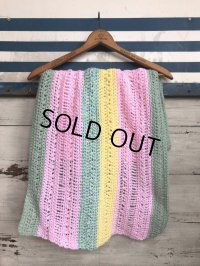 Vintage U.S.A Knit Blanket Rug 140ｘ47 cm (S070) 