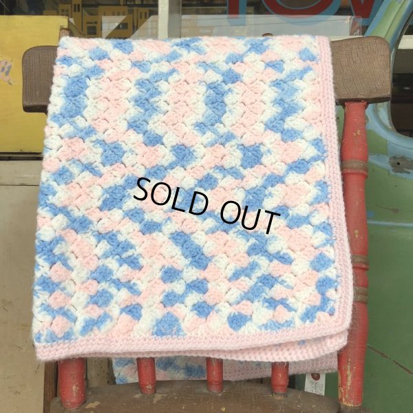 画像2: Vintage U.S.A Baby Knit Blanket Rug 90x70 cm (S078) 