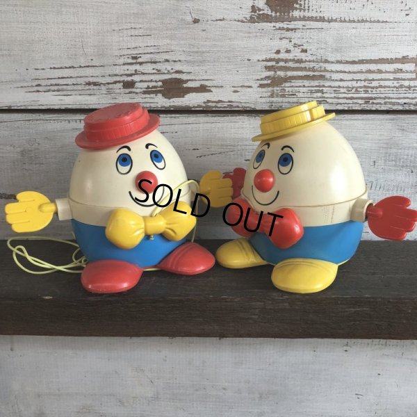 画像8: Vintage Fisher Price Humpty Dumpty Pull Toy Red (S103)