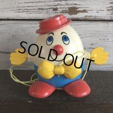 Vintage Fisher Price Humpty Dumpty Pull Toy Red (S103)