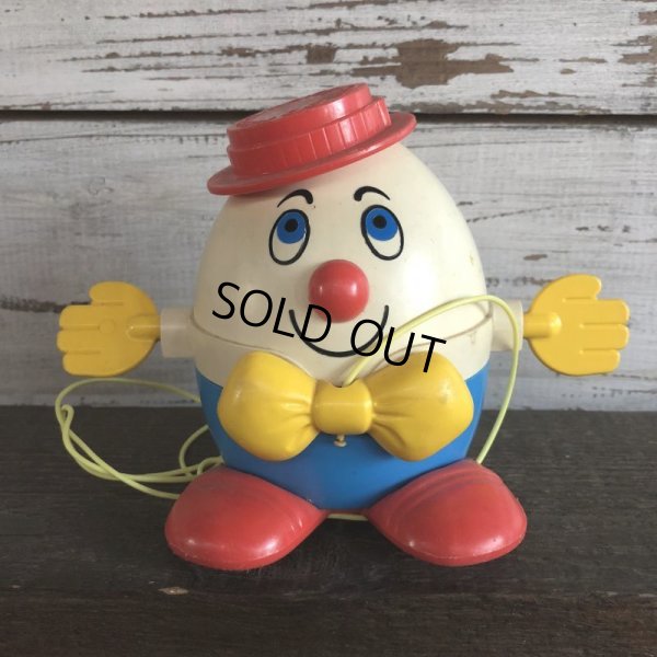 画像1: Vintage Fisher Price Humpty Dumpty Pull Toy Red (S103)