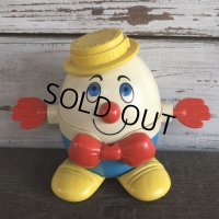 Vintage Fisher Price Humpty Dumpty Pull Toy Yellow (S102)