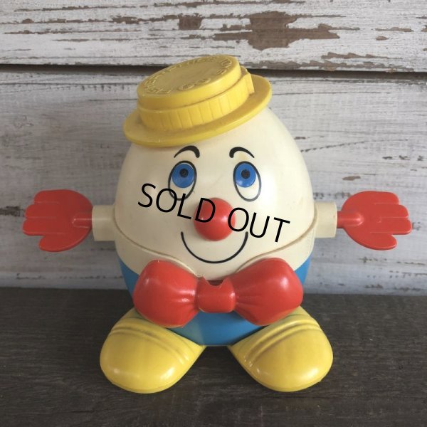 画像1: Vintage Fisher Price Humpty Dumpty Pull Toy Yellow (S102)