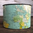 画像1: Vintage World Map Trash Can (S205) (1)