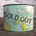 Vintage World Map Trash Can (S205)