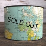 Vintage World Map Trash Can (S205)
