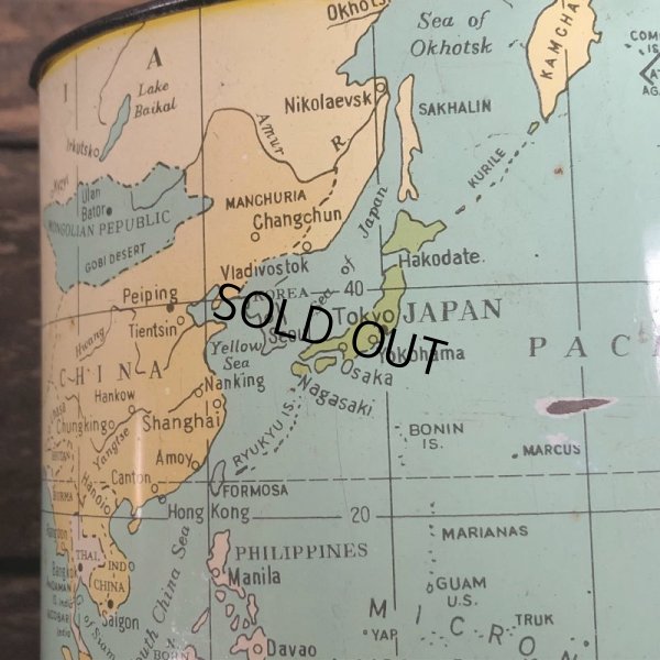 画像10: Vintage World Map Trash Can (S205)