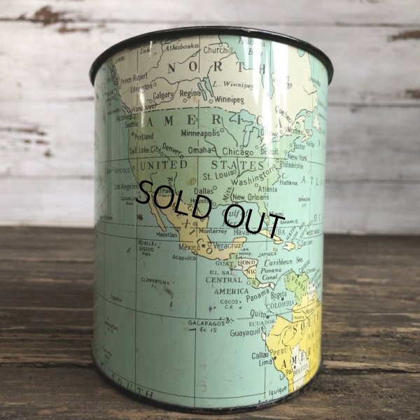 画像3: Vintage World Map Trash Can (S205)