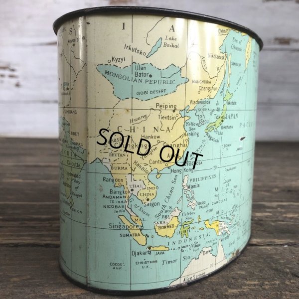 画像6: Vintage World Map Trash Can (S205)
