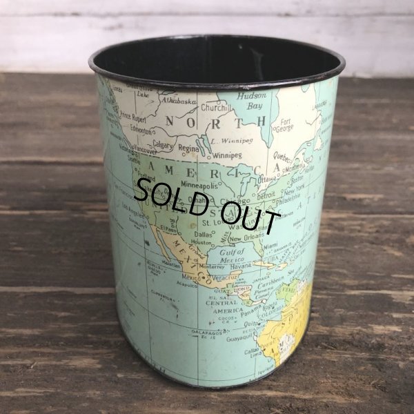 画像4: Vintage World Map Trash Can (S205)