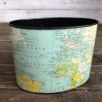 画像2: Vintage World Map Trash Can (S205) (2)