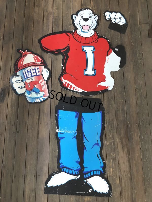 画像4: Vintage ICEE Polar Bear Giant Store Display Panel 165cm (S247)