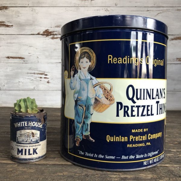 画像1: Vintage Quinlan's Pretzel Company Tin Can 48 oz (S255)