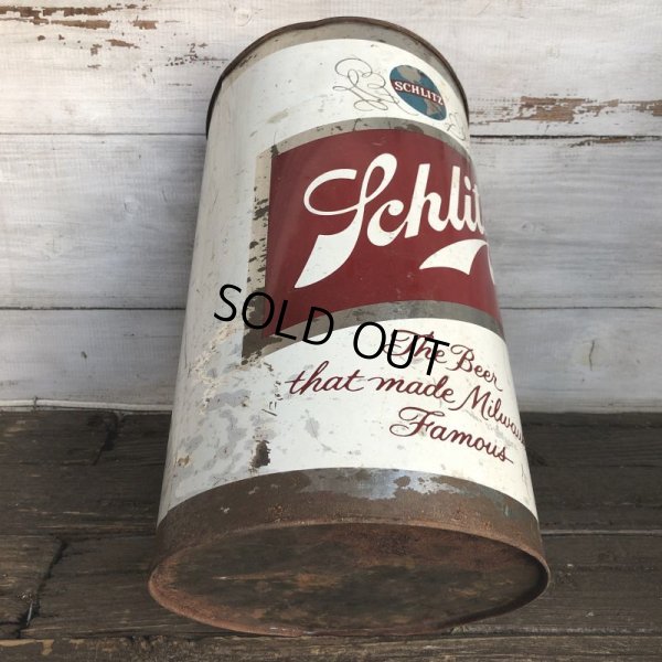 画像9: 60s Vintage Schlitz Beer Tin Trash Waste Can (S256)