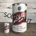 60s Vintage Schlitz Beer Tin Trash Waste Can (S256)