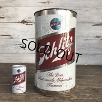 60s Vintage Schlitz Beer Tin Trash Waste Can (S256)