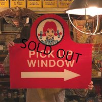 Vintage Original Wendy's PICK UP Sign (S277)