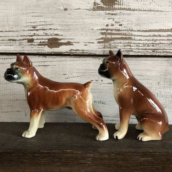 画像2: Vintage Dog Ceramic Statue Set (S285)