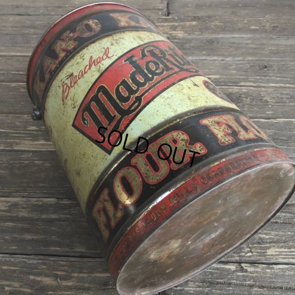 画像8: Vintage Bleached Made Rite Flour KAN-O tin pail can (S289)