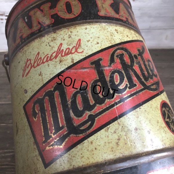画像10: Vintage Bleached Made Rite Flour KAN-O tin pail can (S289)