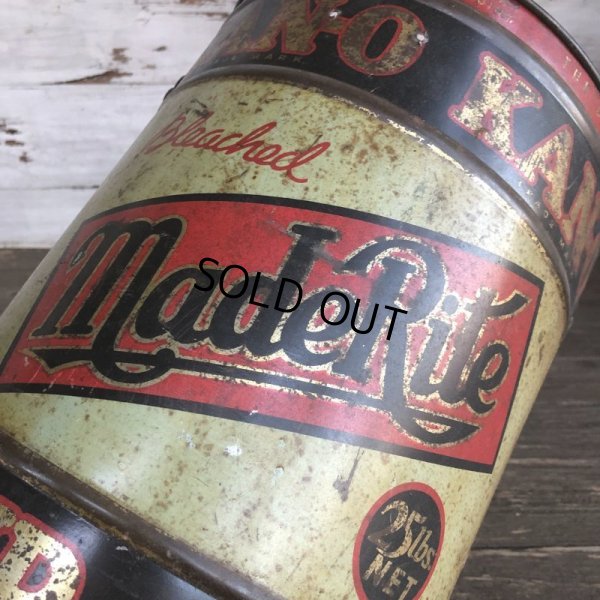 画像9: Vintage Bleached Made Rite Flour KAN-O tin pail can (S289)