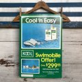 Vintage KOOL "Cool'n Easy" Cigarette Tabacco Poster Sign (S286) 